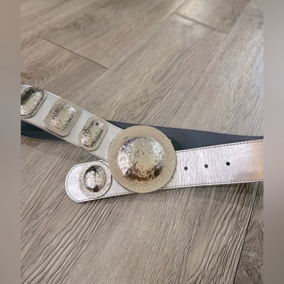 Chico's Accessories - Chico's Silver Belt with Textured Metal Details